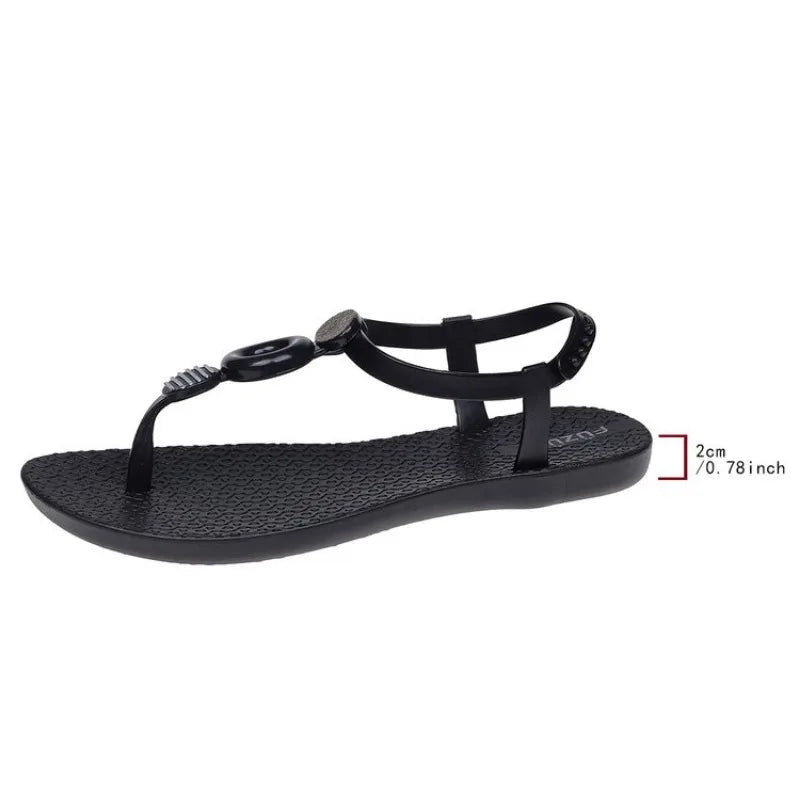 Futurecen  -  Women's Sandals Flip Flops Circular Ring Flat Sandals Summer Fashion Shoes for Women Beach Flip Flops Zapatos De Mujer