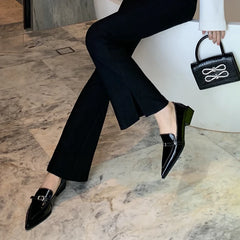 Spring New Square Low Heel Women Pumps Shoes Fashion Pointed Toe Slip On Loafer Shoes Casual Dress Lady Pumps Sho