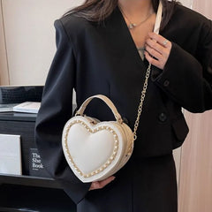 Futurecen  -  Chic Sweet Heart Crossbody Bags for Women JK Lolita Bag Solid Kawaii Shoulder Bag Office Lady Uniform PU Pack Bolso Mujer