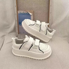 Futurecen  -  Little White Shoes Heightening Women's Shoes New Outdoor Sneakers Summer Leather Platform Casual Running Shoes Girl