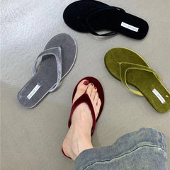 Futurecen 2024 Designer Summer Woman Slippers Fashion Clip Toe Flats Heel Silvery Ladies Outdoor Beach Shoes Flip Flop