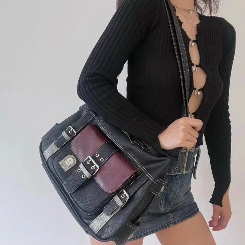 Futurecen  -  fancy bags Y2K Vintage Crossbody Bag High Quality Shoulder Bag Tote Women's Hip Hop Messenger Bag Large Handbag Commuter Female