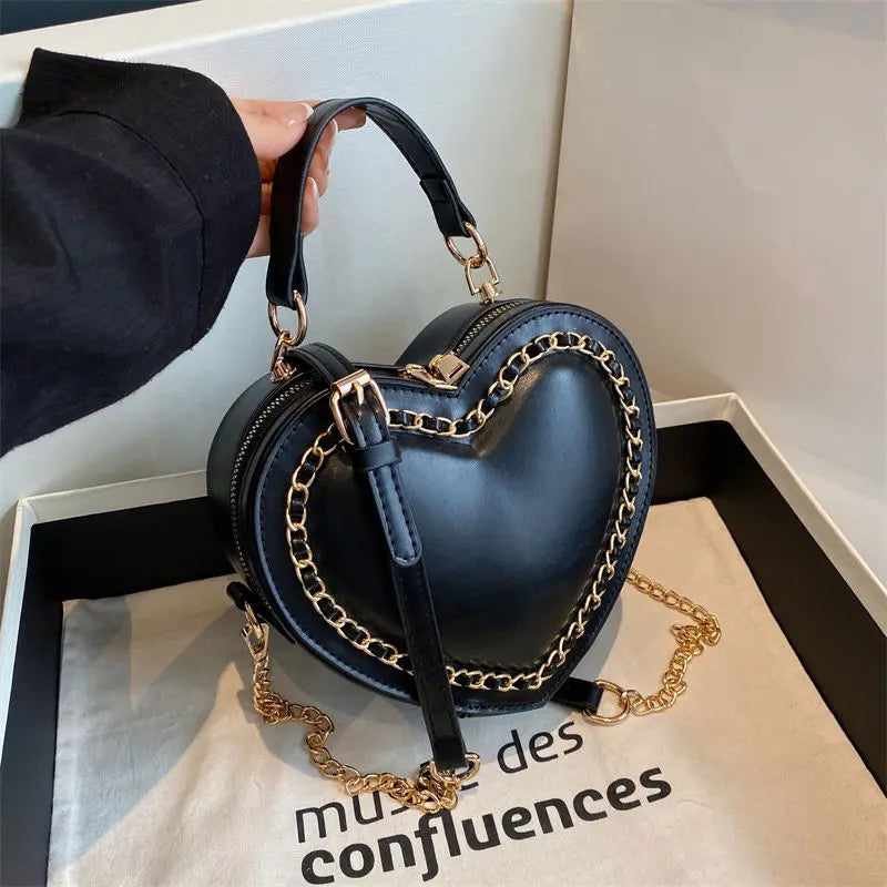 Futurecen  -  Chic Sweet Heart Crossbody Bags for Women JK Lolita Bag Solid Kawaii Shoulder Bag Office Lady Uniform PU Pack Bolso Mujer