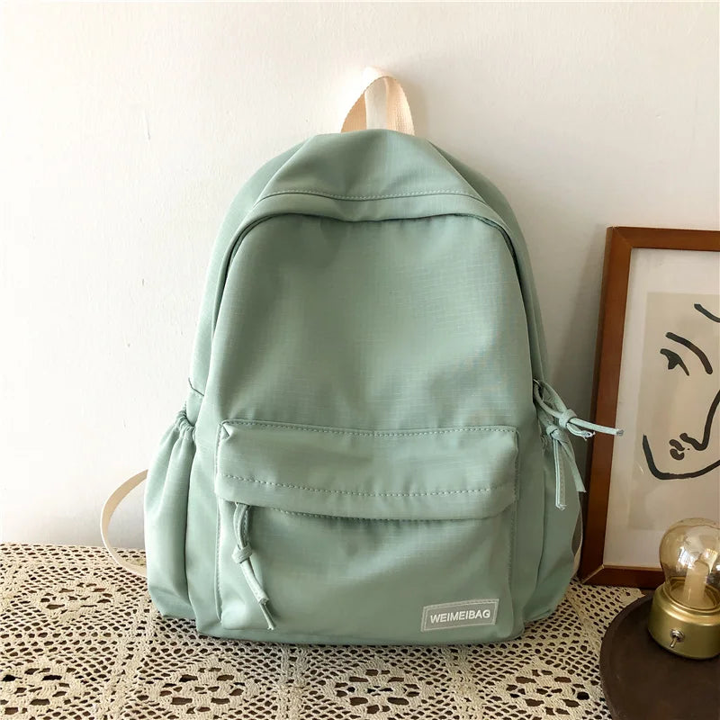 Waterproof Nylon Women School backpack Large Solid Color Girls Travel Bag College Schoolbag Female Laptop Back Pack Mochilas