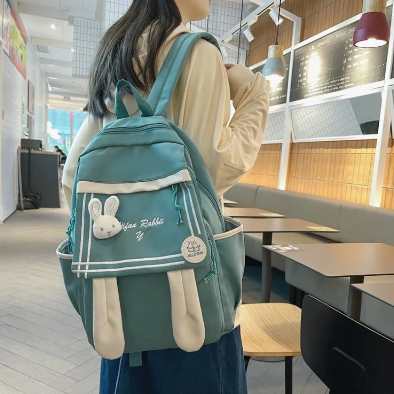 Futurecen  -  Kawaii Women Backpacks Harajuku Rabbit Patchwork Large Capacity Mochilas Para Mujer Casual New Design Students Bag Female