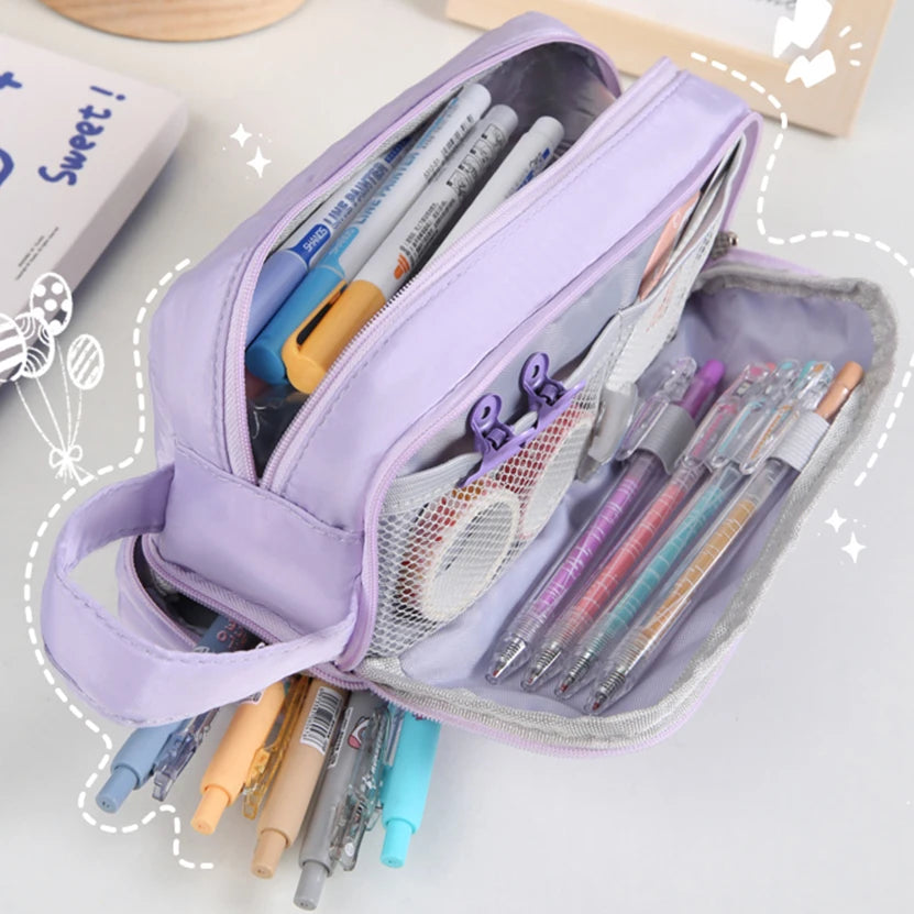 Futurecen Pencil Case Kawaii Material Escolar Big The Badge Pencilcase Cute Bags For Girls School Supplies Trousse Scolaire Pouch Etui