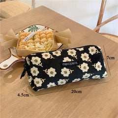 Futurecen  -  Pencil Case Korean Retro Pencilcase Trousse Scolaire Corduroy Pen Case Estuche Lapices Kalemlik School Supplies Pencil Pouch