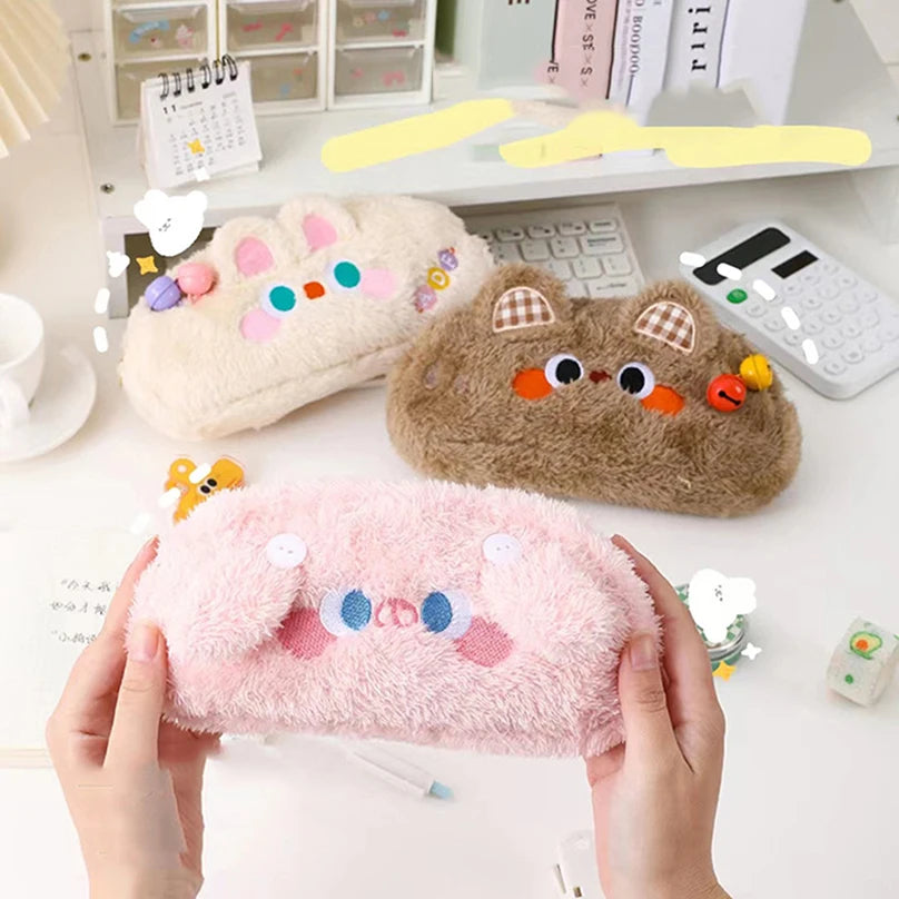 Futurecen  -  Cute Pencil Case Kawaii Stationery Pencilcase Estuche Escolar Plush School Supplies Pen Case Trousse Pencil Cases For Girls