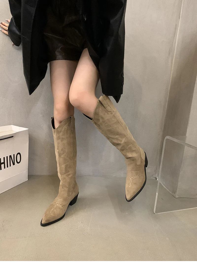 Futurecen Autumn Winter Short Plush Women Ankle Boots Fashion Pointed Toe Ladies Elegant Chelsea Pumps Shoes Thin High Heel Short Boots