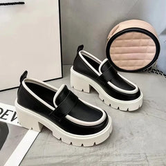 Futurecen  -  Women Summer Black Platform Mary Jane Shoes Women Heels Retro Lolita Shoes Ladies Designer Uniform Shoes Leather Oxfords