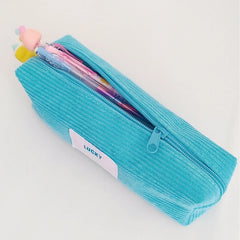 Futurecen  -  Corduroy Pencil Case Cartucheras Escolares Pencil Pouch Candy Color Large Capacity Pencilcase Cute School Supplies Pencil Cases