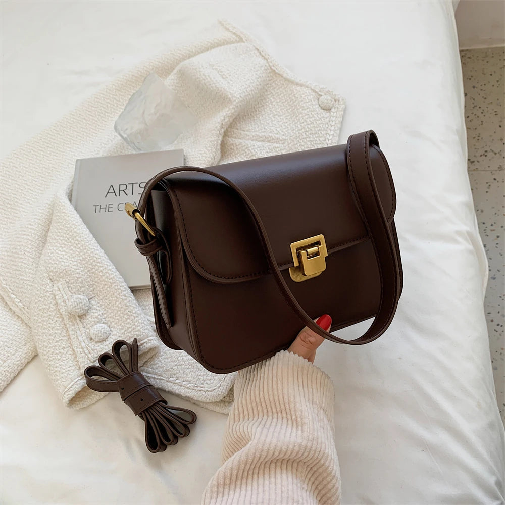 Futurecen Retro Shoulder Bags For Women New Designer Bag Luxury Crossbody Bag Dual Straps Messenger Bag Quality Mini Briefcase