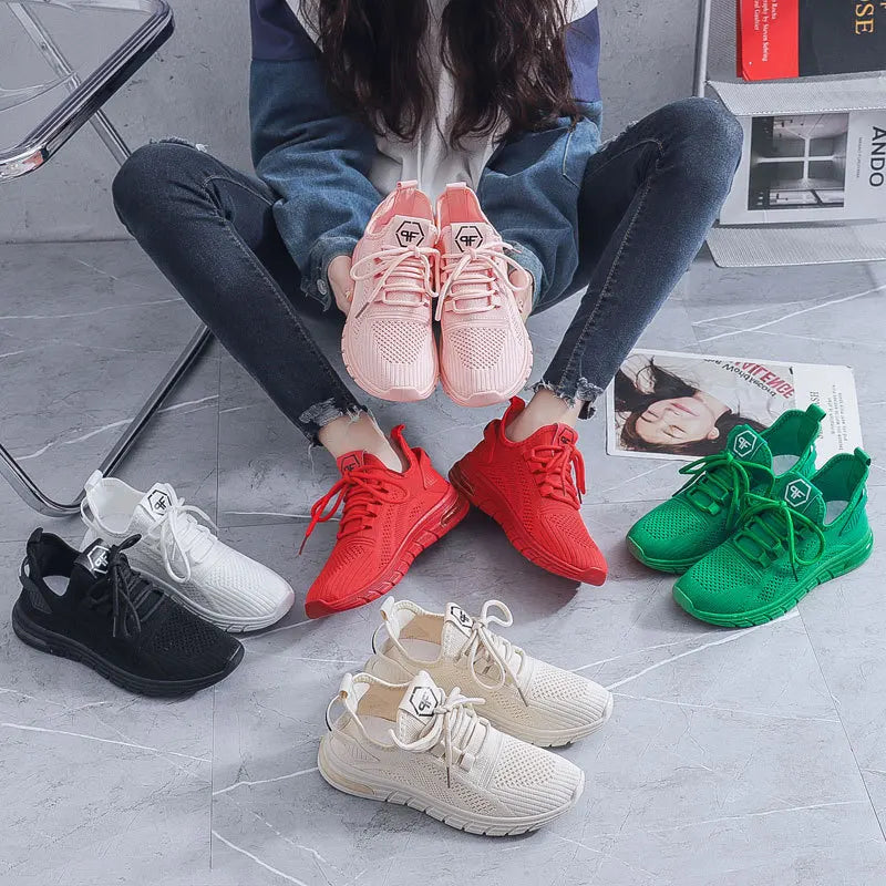 Spring New Women's Shoes Sneakers Korean Style Breathable Sports Casual Shoes Women Solid Color Air Mesh Woman Shoe