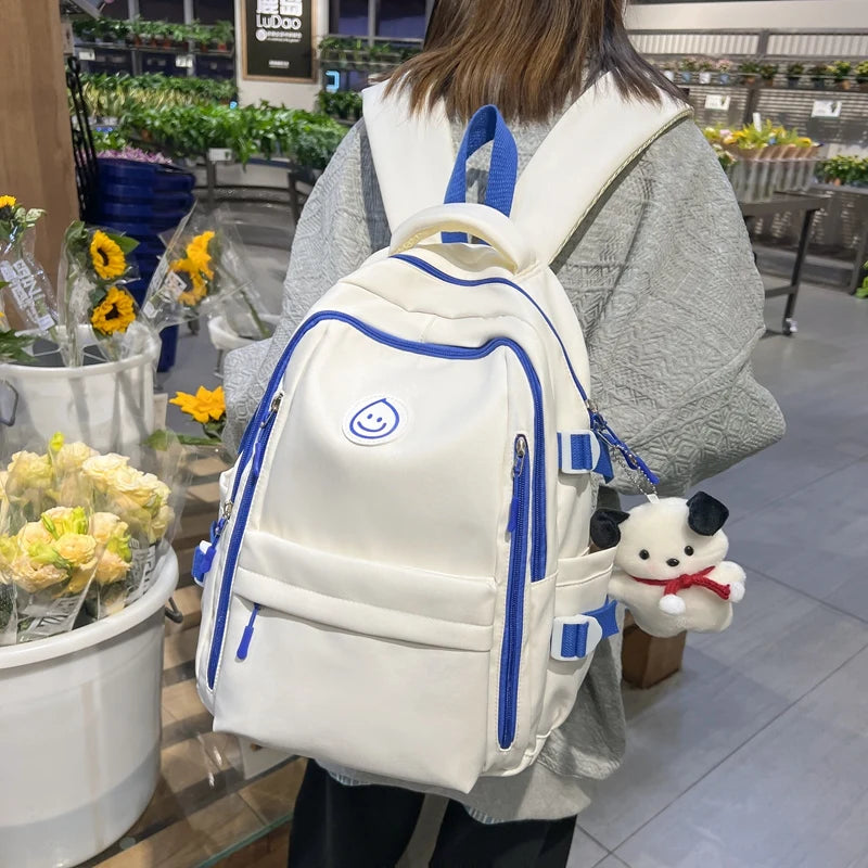 Futurecen Large Female Cute College Backpack Girl Travel Book Backpack Nylon Fashion Ladies Leisure Bag Women Laptop Men School Bags