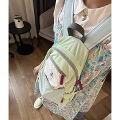 Futurecen  -  outfit ideas Outgoing Women Bag Fashion INS Candy Color Patchwork Backapcks Casual Harajuku Individuality Soft Nylon Bolso Mujer