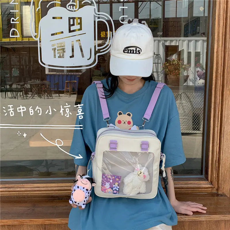 Futurecen  -  fancy bags Harajuku Summer Ita Bags Female Fashion Japanese Style Stduents Nylon See Through Women's Bag Trend Backpacks