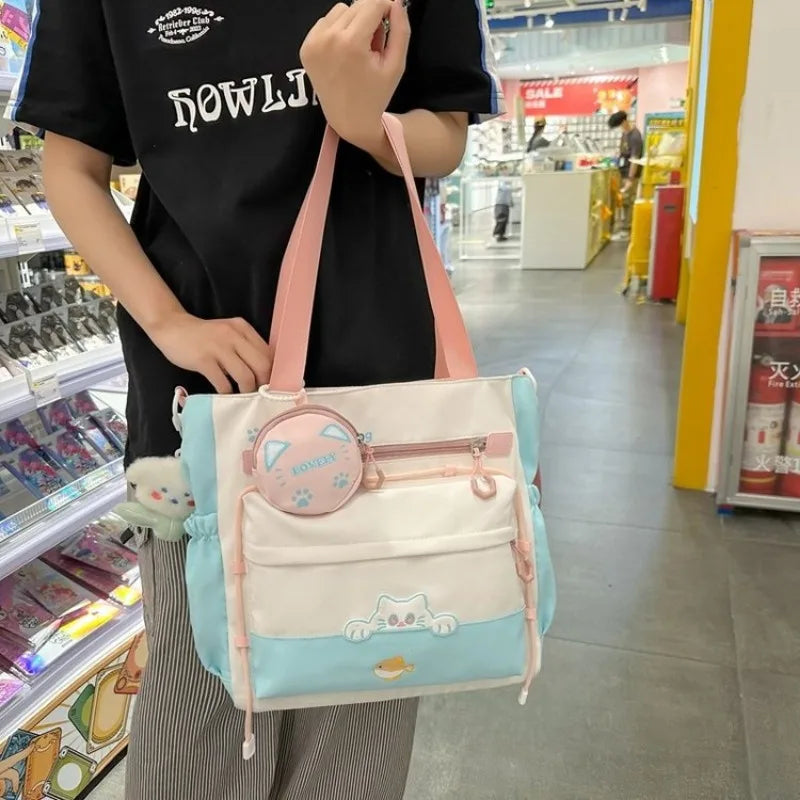 Futurecen  -  Kawaii Women Tote Bags Candy Color Patchwork Crossbody Shoulder Bag Female Aesthetic Designer Bolso Mujer with Coin Purse