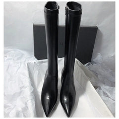 Futurecen  -  New Style Thin High Heel Women Boots Pointed Toe Women's High Tube Thinner-looked High Heel Long Boots Zip Boots Mujer D216