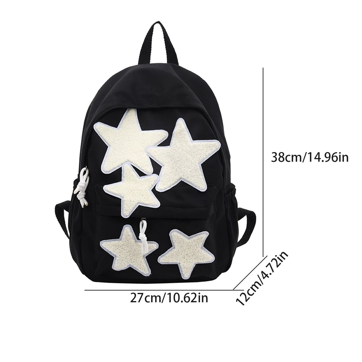 Futurecen  -  fancy bags Y2k Girls Star Backpack Cute Preppy Canvas School Bag Kawaii Star Decor Backpack Design Fashion Travel Bag Student Schoolbag New