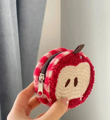 Futurecen  -  Cute Apple embroidery Pen bag Catoon Pencil Case Kawaii Storage Bag Cosmetic Bag Korean Stationery School Supplies Children Gift