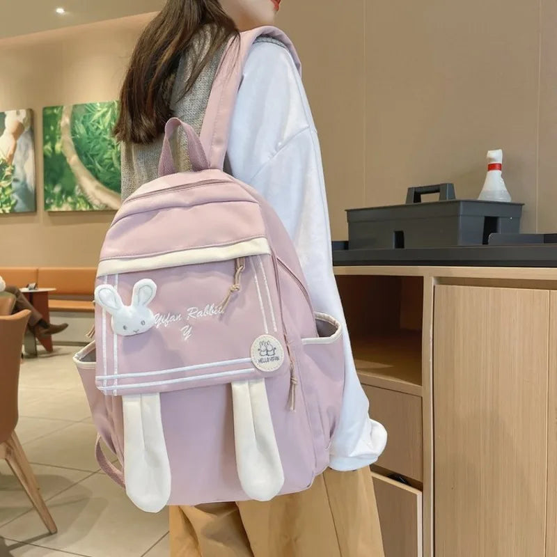 Futurecen  -  Kawaii Women Backpacks Harajuku Rabbit Patchwork Large Capacity Mochilas Para Mujer Casual New Design Students Bag Female