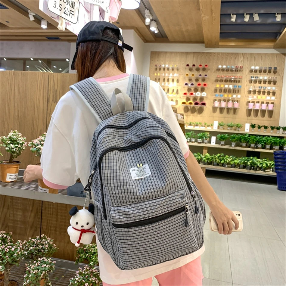 Futurecen Japanese Korean Schoolbag for Teenage Casual Nylon Girls Bagpack Women Large Capacity Backpack Travel Bag Preppy Style Bookbag