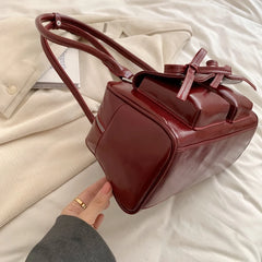 Futurecen  Y2K Stylish Shoulder Bags For Women Pure Color Big Capacity Commuter Mini Boston Underarm Bag 2024 Luxury Designer Handbag