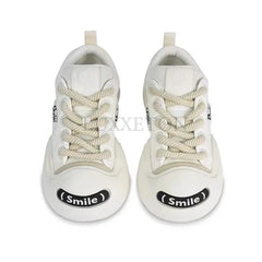 Futurecen Thick Soled Round Toe Cute Decorative Board Shoes with Breathable Mesh Comfortable and Versatile Casual Sports Shoes