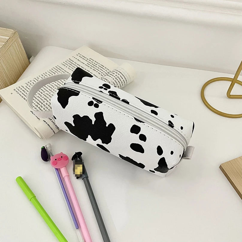 Futurecen  -  Cow Pattern Pencil Case Kawaii Stationery Pencilcase Large Capacity Pen Case Trousse Scolaire School Supplies Pencil Pouch