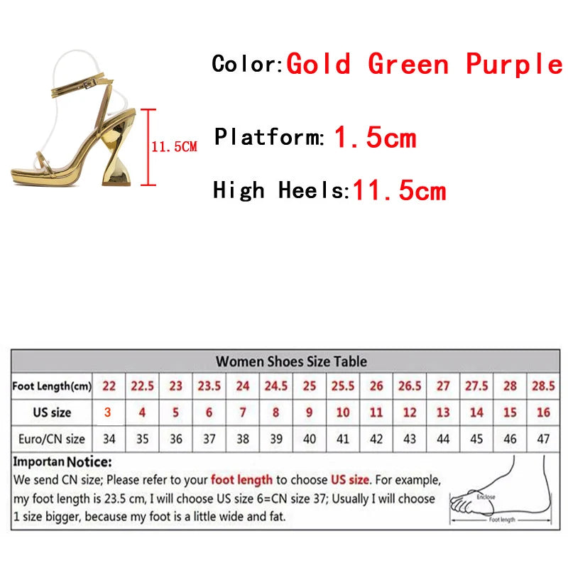 Futurecen 2024 Ladies Elegant Purple Strange High Heels Waterproof Platform Sandals For Women Design Summer Party Dress Chunky Shoes