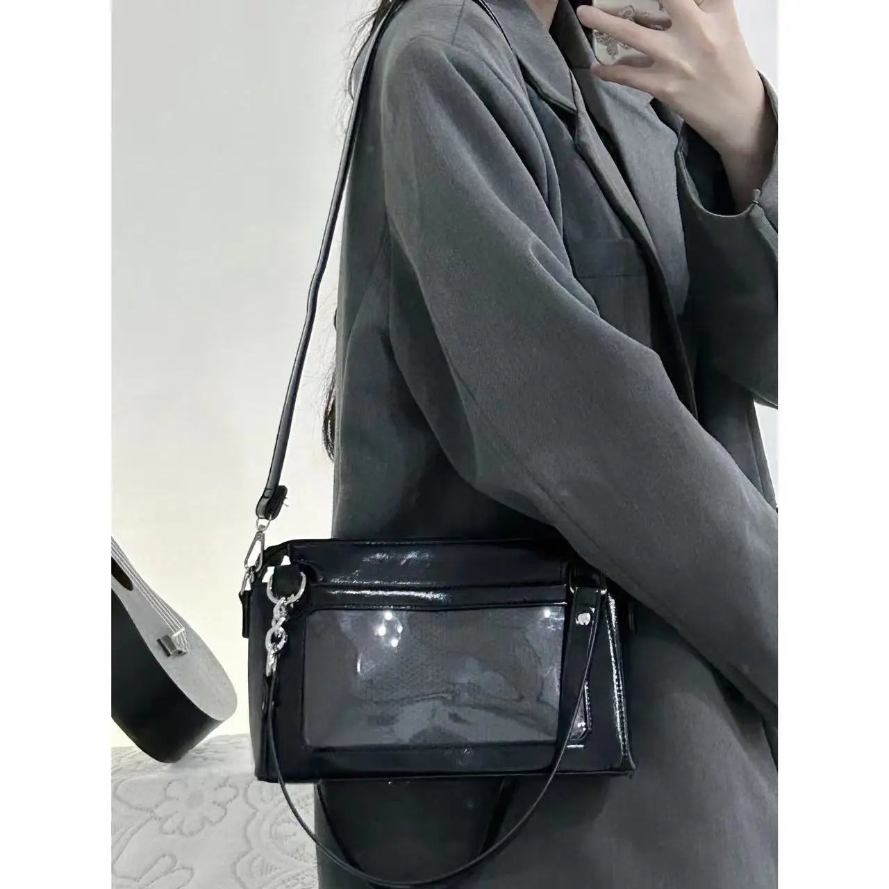 Futurecen  -  fancy bags Punk Women Ita Bags Fashion Y2K JK Uniform Underarm Shoulder Bolso Mujer Gothic Chains Subculture Crossbody Bag Female