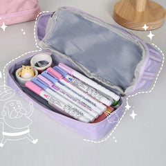 Futurecen Pencil Case Kawaii Material Escolar Big The Badge Pencilcase Cute Bags For Girls School Supplies Trousse Scolaire Pouch Etui