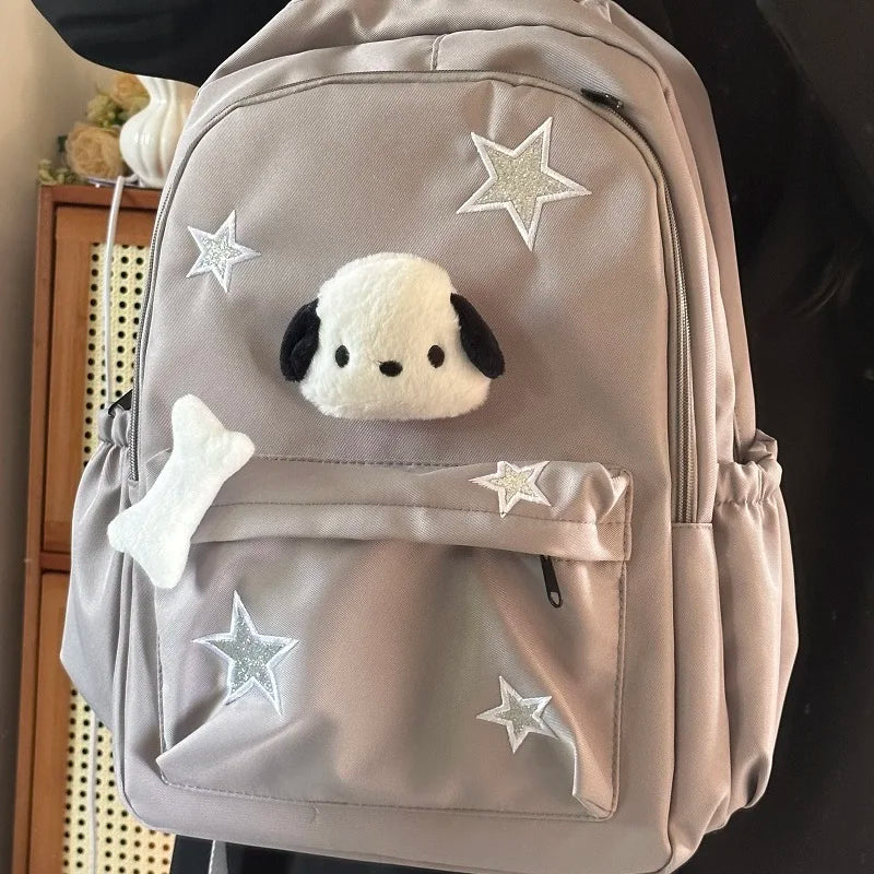 Futurecen  -  fancy bags Girls Star Y2k School Bag Korean Fashion Casual Cute Dog Backpack Latge Capcity Nylon Travel Bags Preppy Style Student Schoolbag