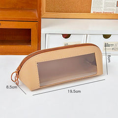 Futurecen  -  Pencil Case Transparent School Supplies Pencil Cases Estuches Escolares PU Leather Piornik Stationery Trousse Pencil Pouch