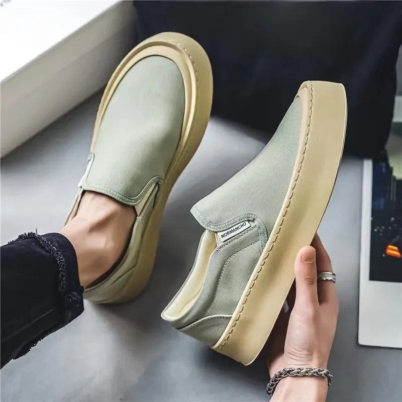 Futurecen  -  Men Shoes Summer Canvas Shoes Breathable Comfortable Outdoor Slip on Walking Sneakers Classic Loafers for Men