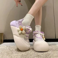 Futurecen  -  New Kawaii Fashion All-match Platform Shoes Sports Style Casual Round Toe Spring Summer Korean Version Sweet Cute Sneakers