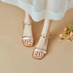 2024 Summer Gladiator Women Sandals Fashion Elegant Open Toe Shoes Ladies Outdoor Dress Low Heel Sandal