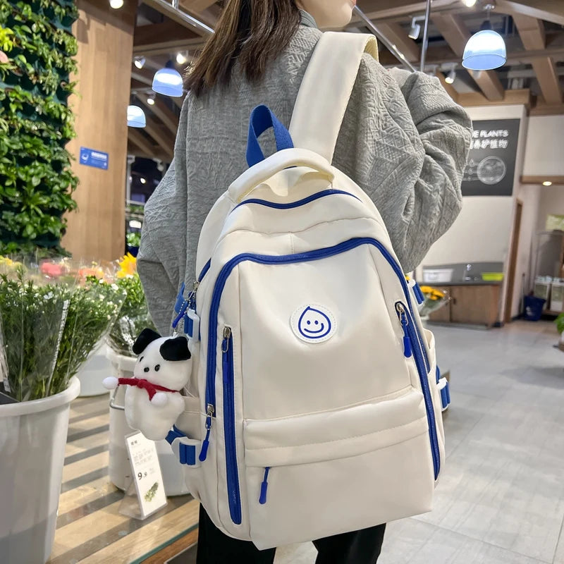 Futurecen Large Female Cute College Backpack Girl Travel Book Backpack Nylon Fashion Ladies Leisure Bag Women Laptop Men School Bags