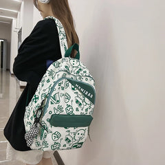 Futurecen New Fashion Girl Graffiti Design Bookbag for Teens Backpack Colleg Cute Schoolbag Laptop Rucksack Women Mochila Travel Bag