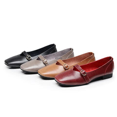 Futurecen  Women flat shoes 2024 spring new genuine leather women casual shoes large size 35-43 comfortable mother shoes women