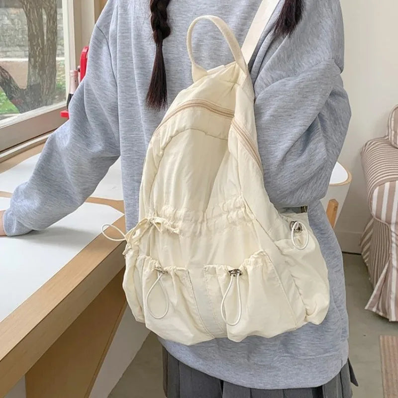 Futurecen  -  outfit ideas Casual Women Backpacks Fashion Light Solid Nylon All-match Bags Female Harajuku Daily Outgoing Soft Commute Bolso Mujer