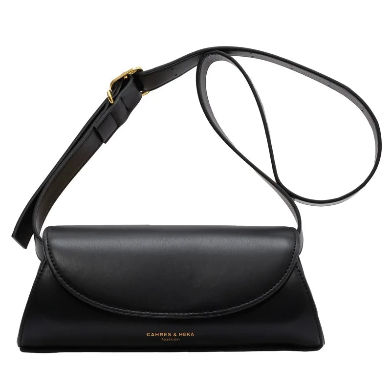 Futurecen  -  Classic Black Shoulder Bag New French Minimalist Square Bag High-end Fashionable Textured PU Leather Designer Crossbody Bag