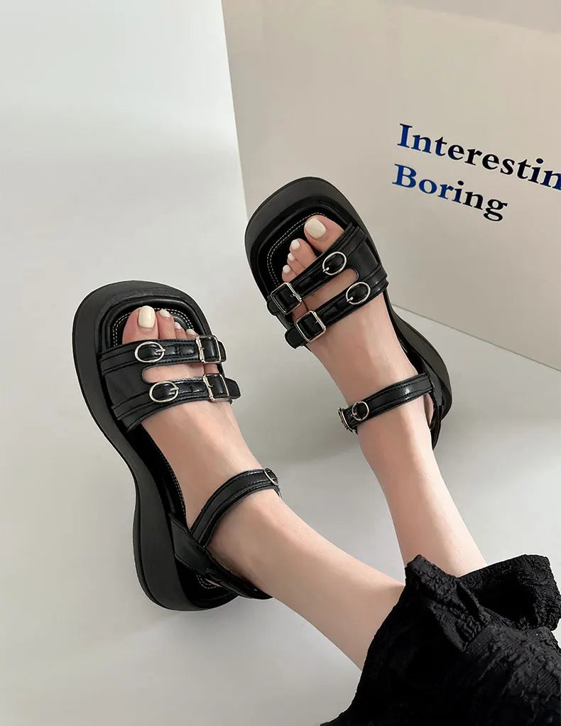 Futurecen Designer Summer Gladiator  Woman Sandals Fashion Open Toe Platform Flats Shoes Ladies Outdoor Open Toe Dress Pumps