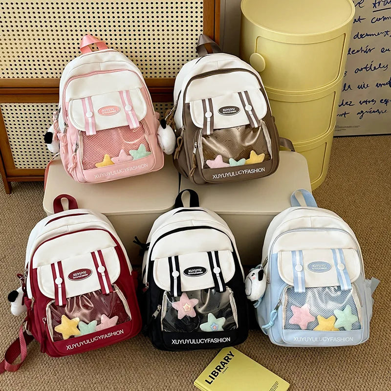 Futurecen  -  Trend Backpacks Female Patchwork Harajuku Casual Students Ita Bags Women Subculture Large Capacity Commute Bolso Mujer