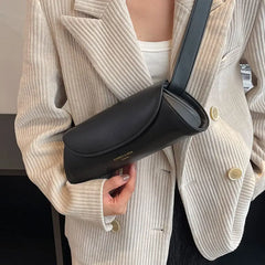 Futurecen  -  Classic Black Shoulder Bag New French Minimalist Square Bag High-end Fashionable Textured PU Leather Designer Crossbody Bag