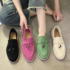 Futurecen Sport Women Flats Shoes New Trend Spring Autumn Platform Suede Loafers Shoes Casual Ladies Walking Non Slip Chaussure Femme