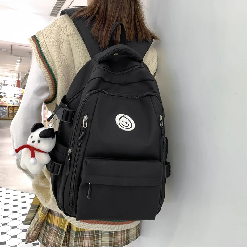 Futurecen Large Female Cute College Backpack Girl Travel Book Backpack Nylon Fashion Ladies Leisure Bag Women Laptop Men School Bags