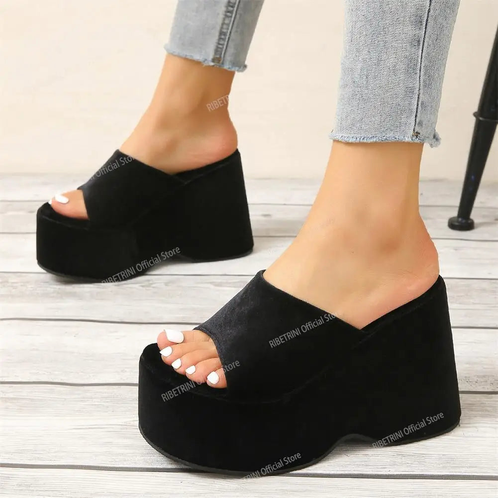 Futurecen Platform Wedges Chunky Sandals For Women Ankle Strap Goth Gothic Fashion Brand New Shoes Woman Summer Hot Sale Big Size