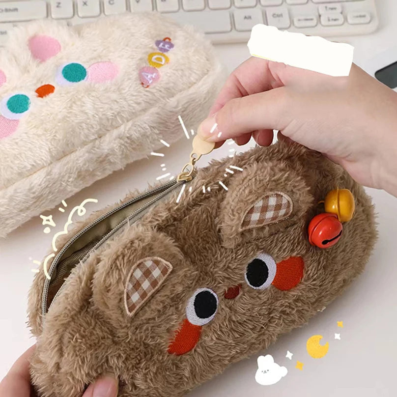 Futurecen  -  Cute Pencil Case Kawaii Stationery Pencilcase Estuche Escolar Plush School Supplies Pen Case Trousse Pencil Cases For Girls