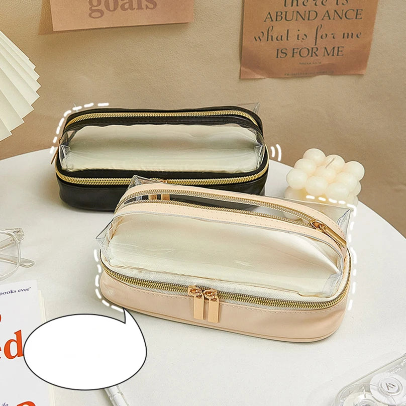 Futurecen  -  Pencil Case Transparent School Supplies Pencilcase Large Capacity Pencil Box Estuches Escolares Kawaii Stationery Pencil Cases